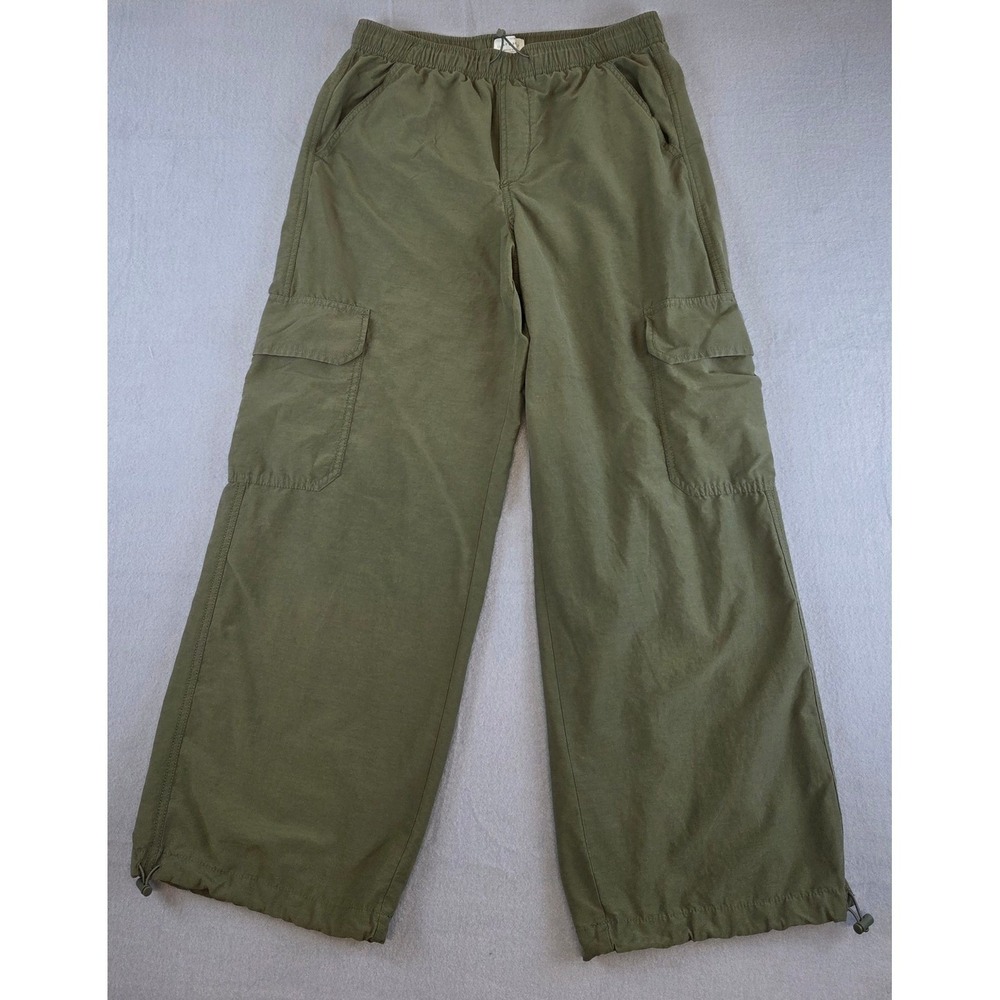 Lucky Brand Baggy Wide Leg Utility Cargo Pants Women's Small Olive Green Y2K